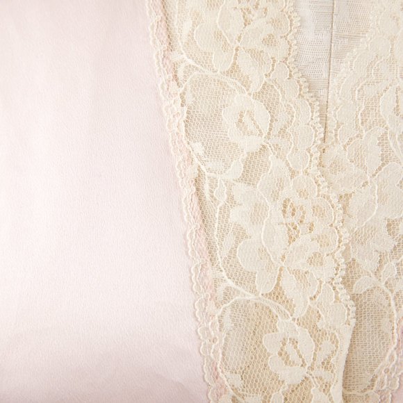 SOLD Luxury S Robe Satin Lace Kimono Pink Hollywood Glam Wedding Bridal Gift - Picture 6 of 10